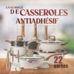 Ensemble de 22 pièces de casseroles et poêles antiadhésives